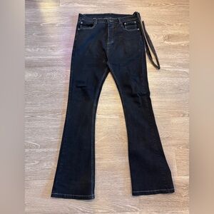 Rick Owens Black Slim Straight Jeans